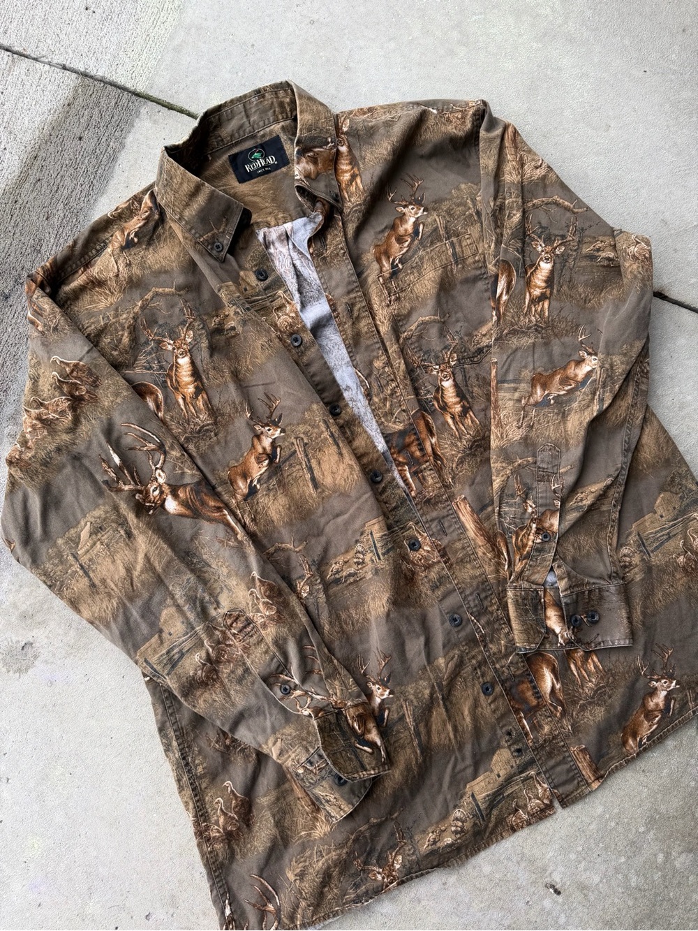 RedHead Brown Buck-Print Lightweight Shirt Jacket